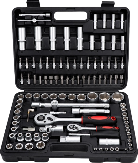 Set dopsleutels met ratels en bits, 108-delig