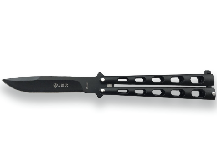 Joker Butterfly vlindermes zakmes 10,5 cm, volledig zwart