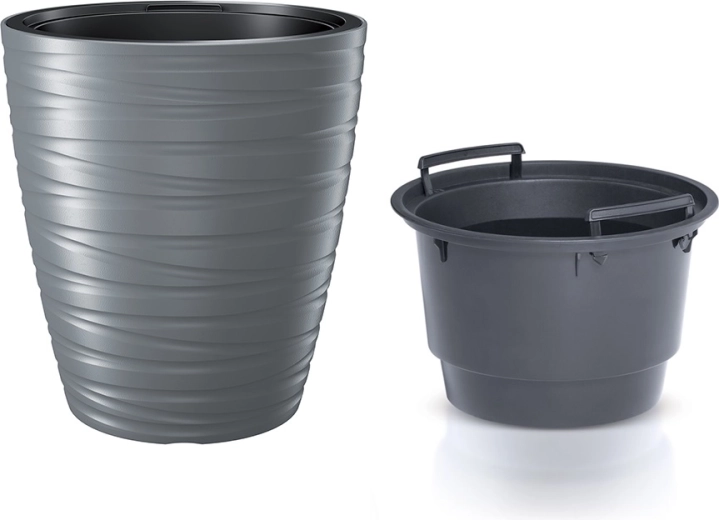 Bloempot met inzet MAZE 37,5 cm – grijze steen