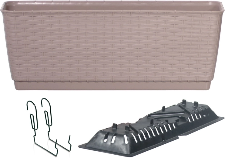 RATOLLA Planter Box with Hooks, 59 cm, mocha