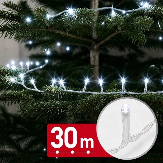 Guirlande lumineuse LED à lumière blanche froide, 30 m, 600 LED