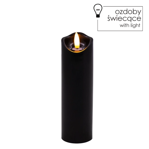 zwarte LED-kaars met flikkerende vlam 5 × 17,5 cm