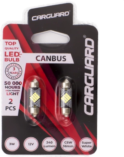 LED-lamp CARGUARD Canbus Sofit 39 mm C5W, 3 W