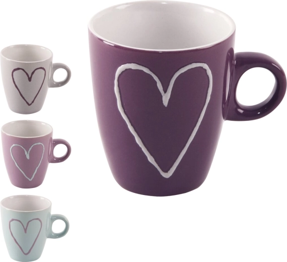 Tasse en céramique avec motif cœur 230 ml (assortiment de variantes)