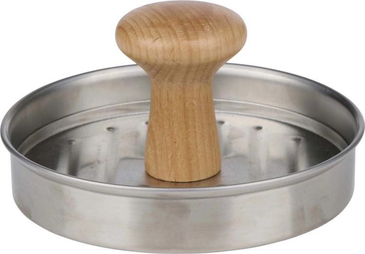 Hamburgerpresse ALPINA aus Metall und Holz 13 × 13 × 6 cm