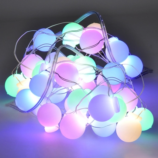 Solight LED-kerstlichtsnoer met gekleurde bolletjes 40 LED 4 m op batterijen