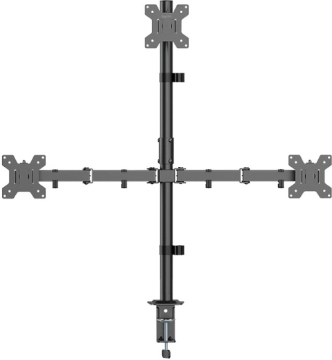 Triple Monitor Arm Mount 17–27" with 10 kg Capacity per Arm