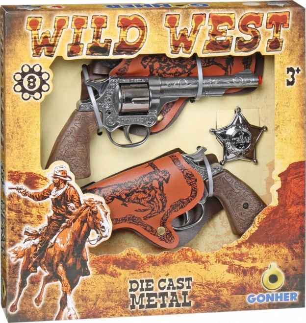 Cowboy Set 2 Revolvers with Badge GONHER