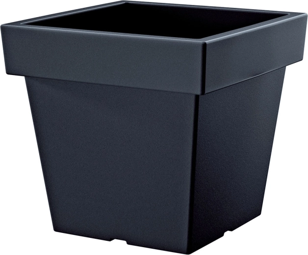Pot de fleurs Lofly Low en plastique anthracite