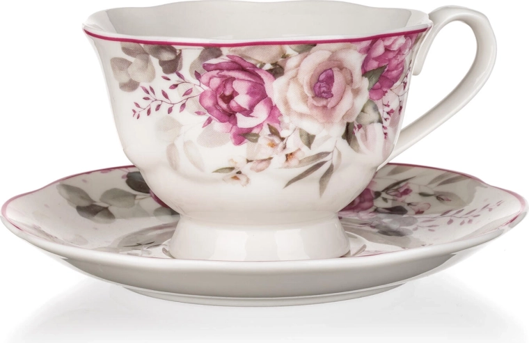 Tasse avec soucoupe ROSE 220 ml – céramique