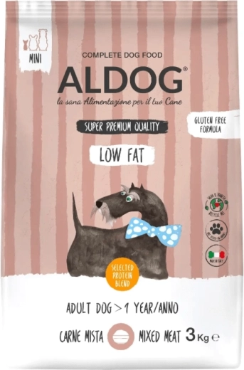 Aldog Low Fat Mini croquettes faibles en gras pour chiens adultes de petites races 3 kg