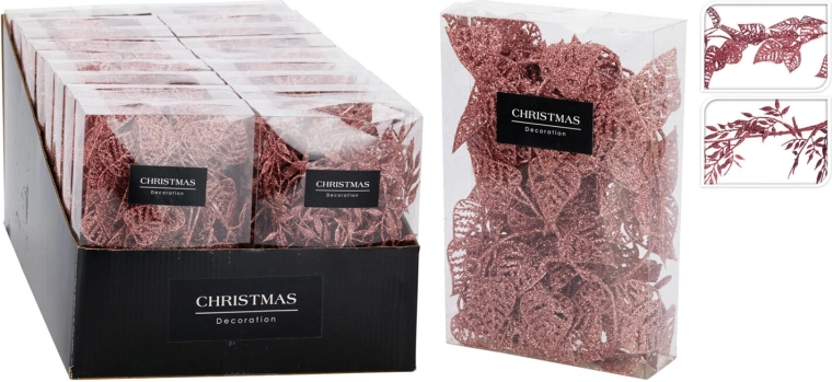 Guirlande met bladeren 180 cm roze