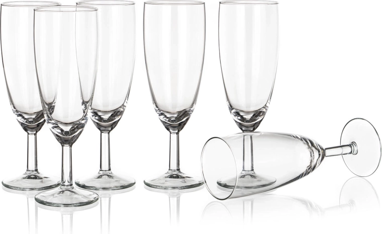 Flute Sparkling Wine Glasses 150 ml – Set of 6