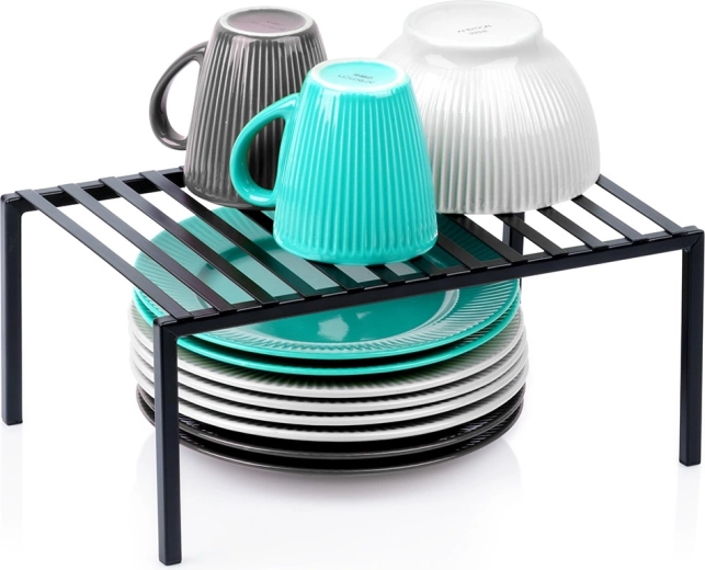 Black metal kitchen shelf 33 × 21 × 14 cm