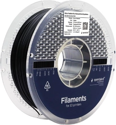 Extra flexibles PLA-Filament 1,75 mm, 1 kg, schwarz