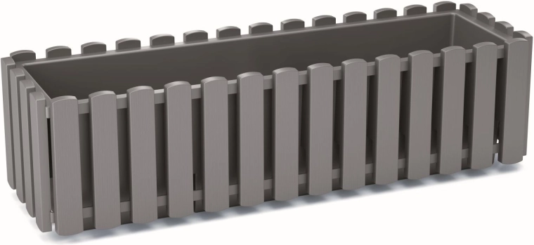 Self-watering balcony planter grey stone 58 cm