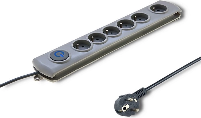 Six-part surge protector with 5m cable