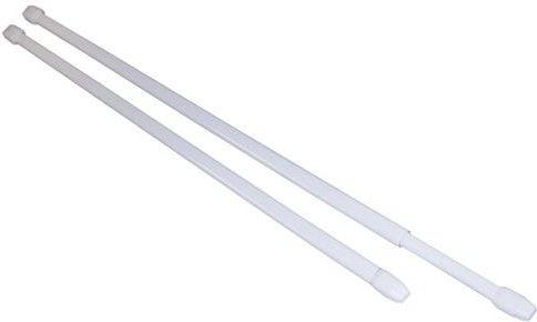 Telescopic café curtain rod 50–90 cm, metal, white (2 pcs)