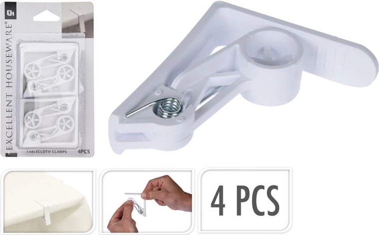 Pince nappe en plastique 62 × 62 mm, 4 pcs