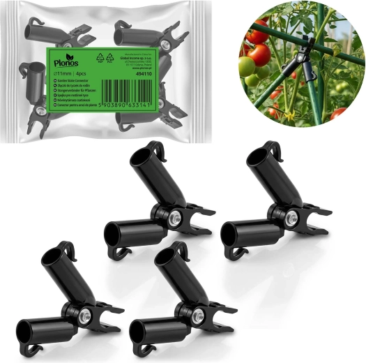 Hanging Type A Connectors for 11 mm Poles, 4 pcs – Black