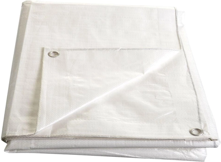 Wit gelamineerd zeil met ringen 2 × 3 m, 140 g/m²