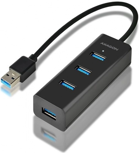 AXAGON HUE-S2B four-port USB 3.2 Gen 1 hub with charging, 30 cm cable, micro USB power