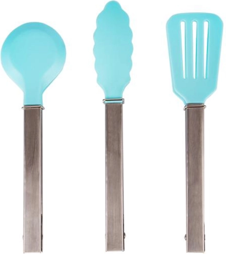 Saladetang 18 cm Toro, nylon en roestvrij staal, turkoois