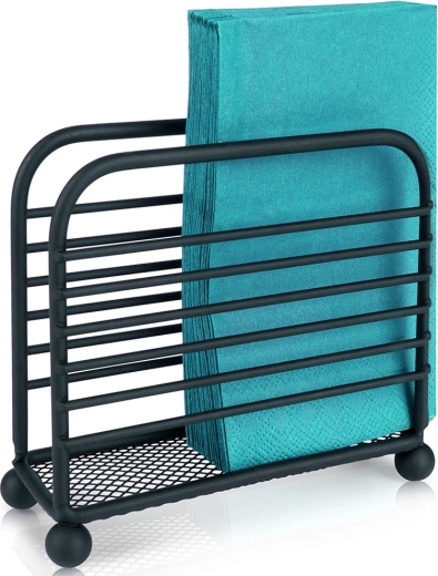 Metal black napkin holder 11.5 × 10 cm