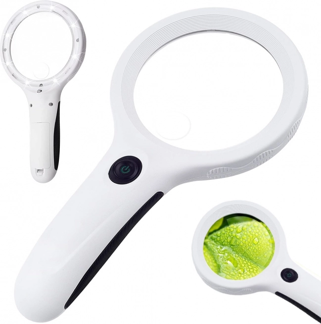 Handloep met 4x vergroting en 8 LED UV-dioden