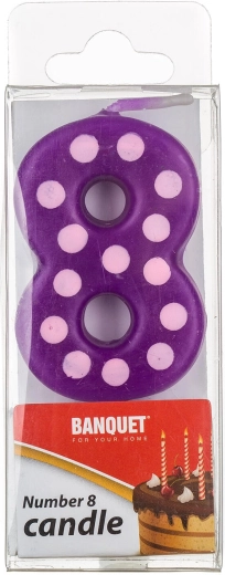 Geburtstagskerze Zahl 8 mit Dorn 5 × 3 cm