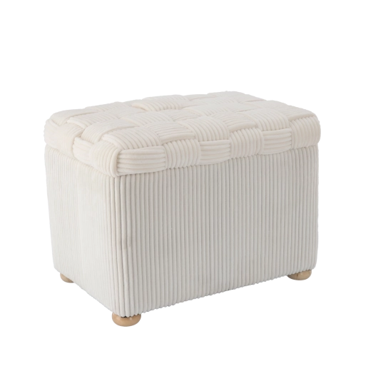 Geflochtener rechteckiger Pouf 60 × 40 × 44 cm Beige