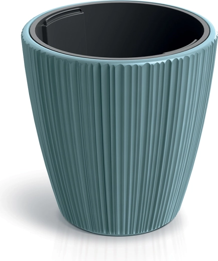 Blumentopf ORO mit Inneneinsatz skandinavisch blau 19,9 cm