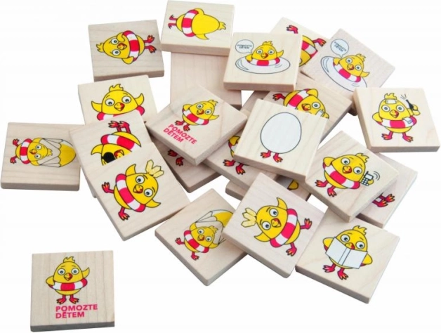 Wooden Memory Game Kuře – memory and attention training