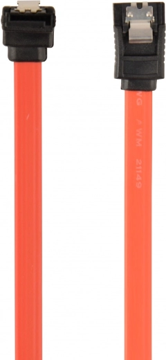 SATA III-datakabel 30 cm met metalen vergrendelingen, rechte + haakse connector