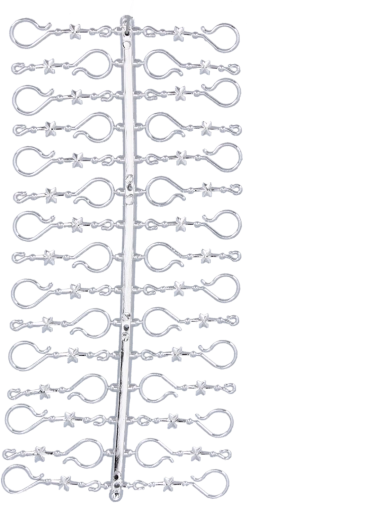 Lot de 30 crochets argentés pour décorations de Noël