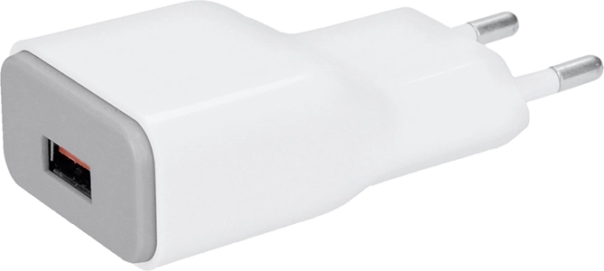 Solight USB-oplaadadapter met snelladen Qualcomm (1× USB-A), witgrijs