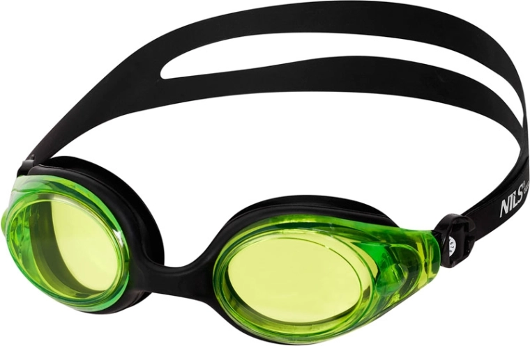 Lunettes de natation NILS Aqua noir‑vert avec anti‑buée et protection UV