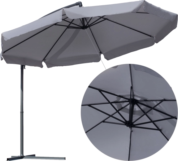 Tuinparasol Solaro Grey met hoes