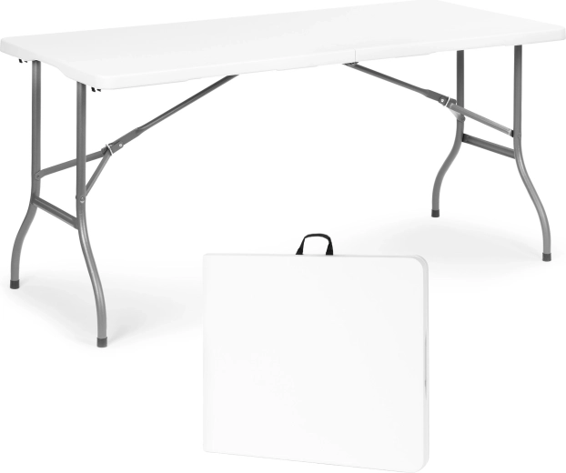 Table de catering de jardin pliable MultiGarden 153 × 70 cm blanc