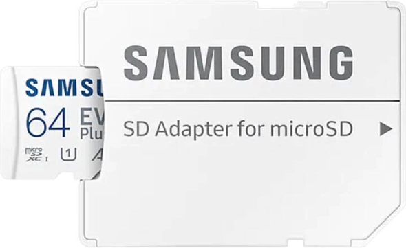 SAMSUNG microSD Memory Card 64 GB EVO Plus + Adapter