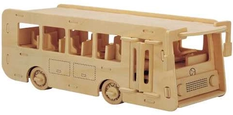 Woodcraft Houten 3D-puzzel bus