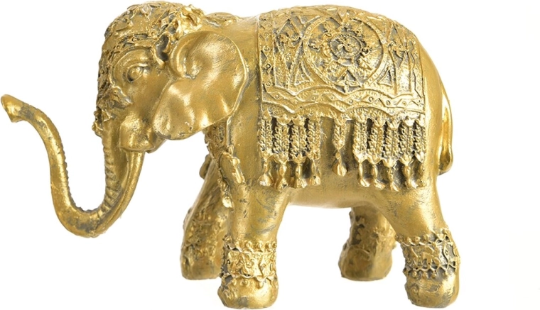 Goldene Elefanten-Dekoration aus Polystone