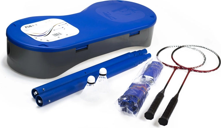 Ensemble filet réglable badminton et tennis + 2 raquettes de badminton NILS 2-en-1