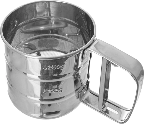 Mechanisches Edelstahl-Sieb für Mehl und Puderzucker
