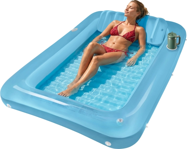 Matelas de plage gonflable Trizand 210 × 140 cm avec dossier et porte-boissons - 1 pièce
