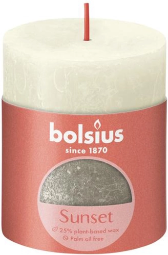 Bougie rustique 80 × 68 mm soft pearl/champagne