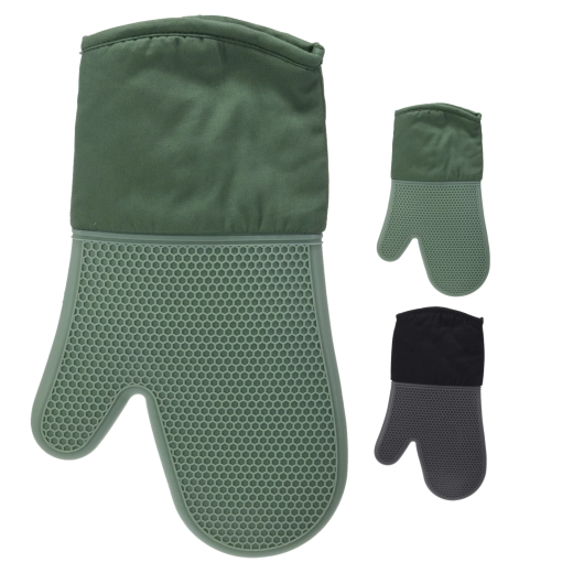 Hitzebeständiger Küchenhandschuh aus Neopren und Baumwolle mit Silikongriff