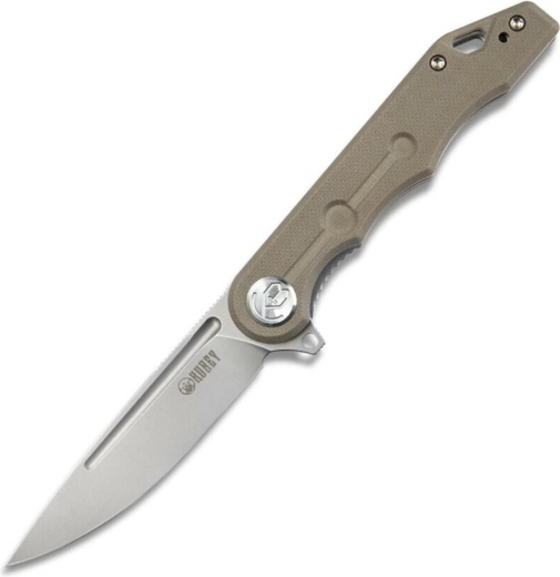 Kubey Mizo Folding Knife 8 cm, bead blasted, brown G10