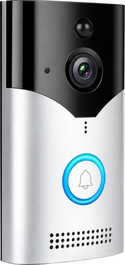 Sonnette visiophone intelligente sans fil avec caméra et Wi‑Fi (PIR) - 1 pièce