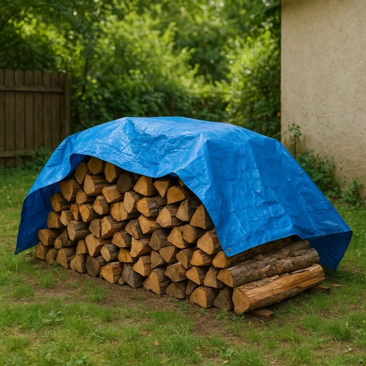 Universeel PE-zeil 5 × 4 m, 50 g/m², blauw, UV 3%